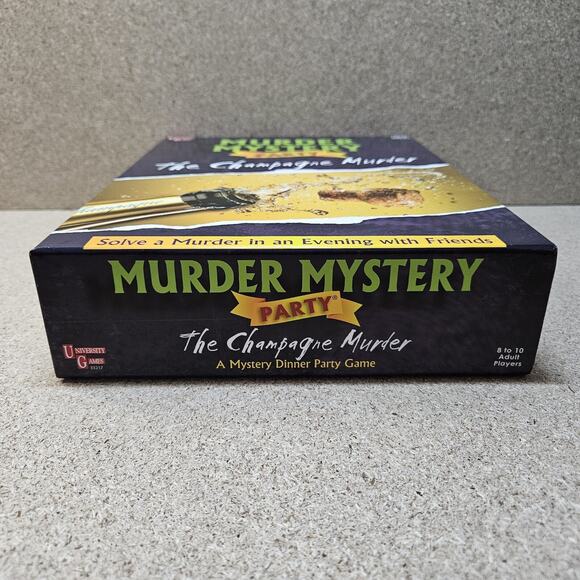Murder Mystery Party The Champagne Murder Dinner Party University Games Open Box - Picture 3 of 5